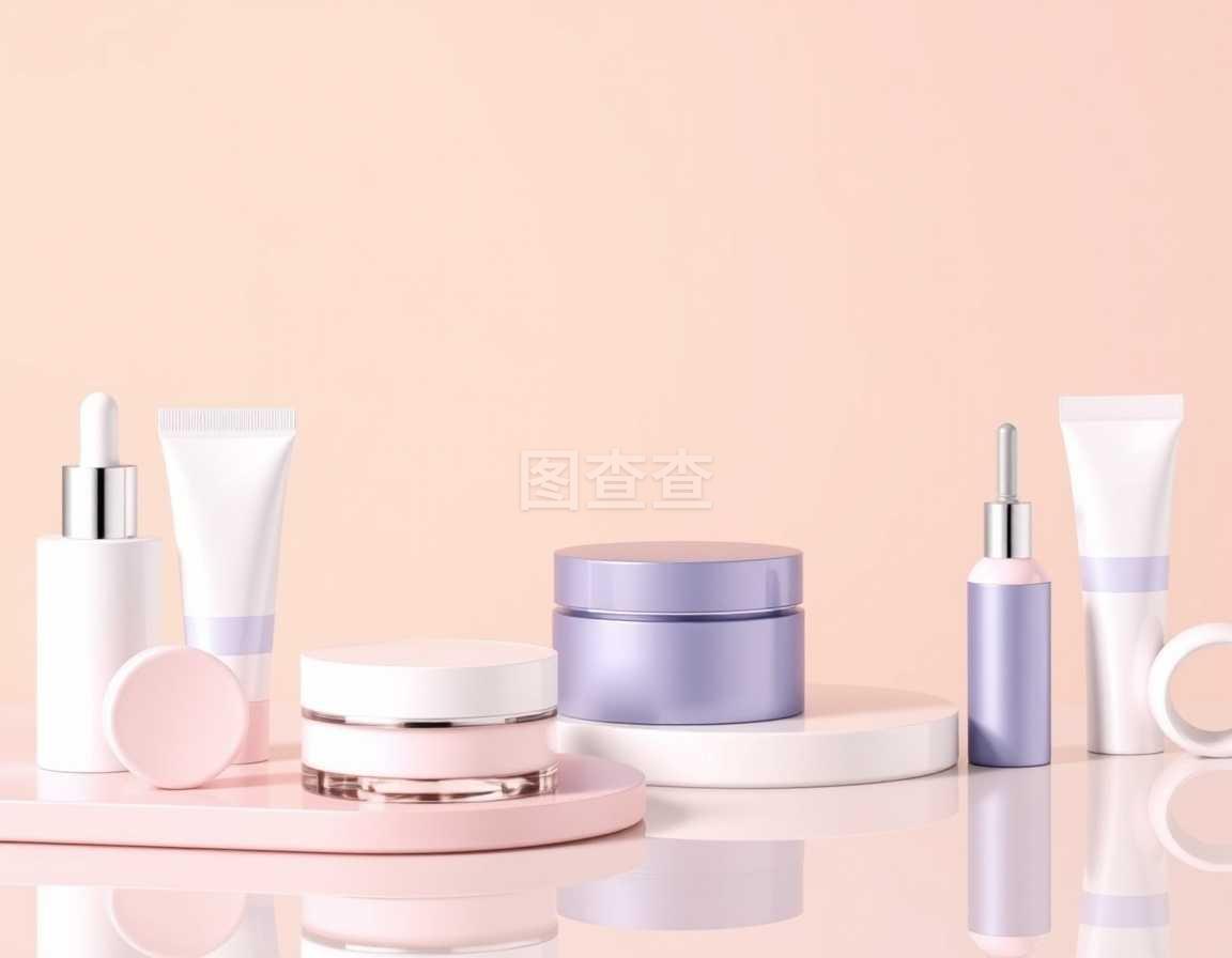 3D寫實(shí)矢量圖示 廣告與雜志背景下的化妝品產(chǎn)品模板設(shè)計(jì)